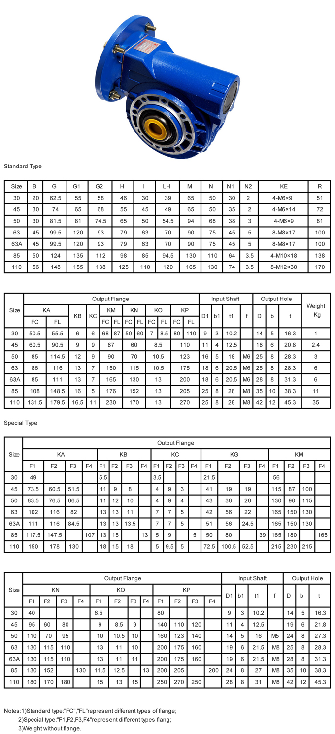 FCPDK SERİSİ - AYAKSIZ TİP ÖLÇÜ TABLOSU